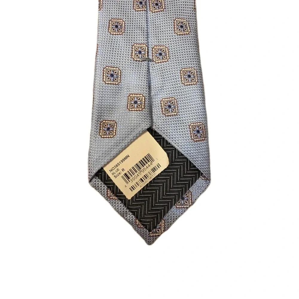 Nordstrom‎ Men's Shop Geometric Blue GOLD BLACK Men's Tie Woven Classic